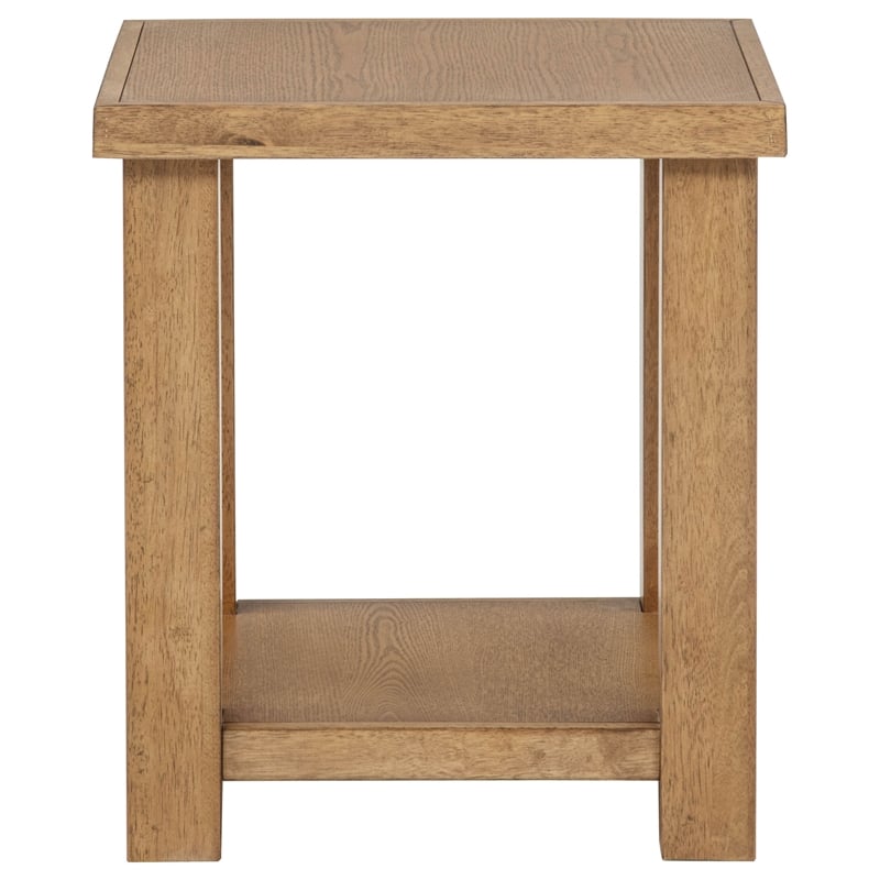 Coaster Beasley Square Rustic Wood End Side Table in Golden Oak