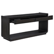 Coaster Leandro Rectangular Wood Sofa Console Table in Burnished Black