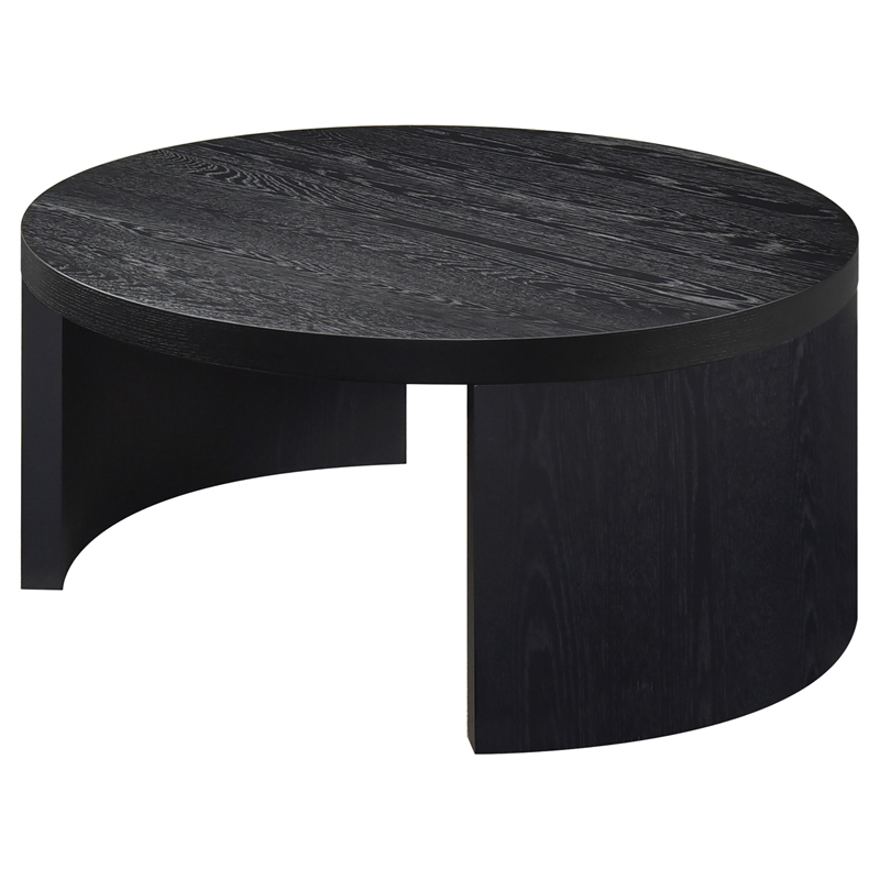 Coaster Sweeney Round Wood Occasional Cocktail Coffee Table in Black