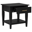 Coaster Lindenton Rectangular Wood Occasional Side End Table in Black