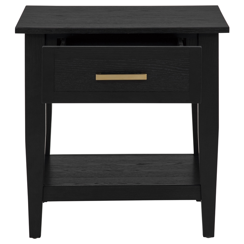 Coaster Lindenton Rectangular Wood Occasional Side End Table in Black