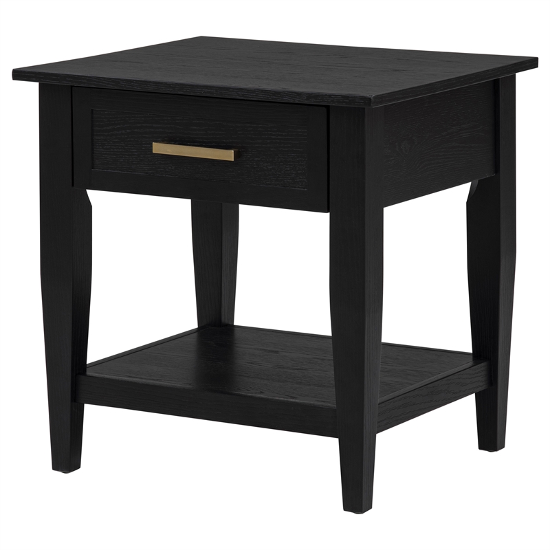 Coaster Lindenton Rectangular Wood Occasional Side End Table in Black
