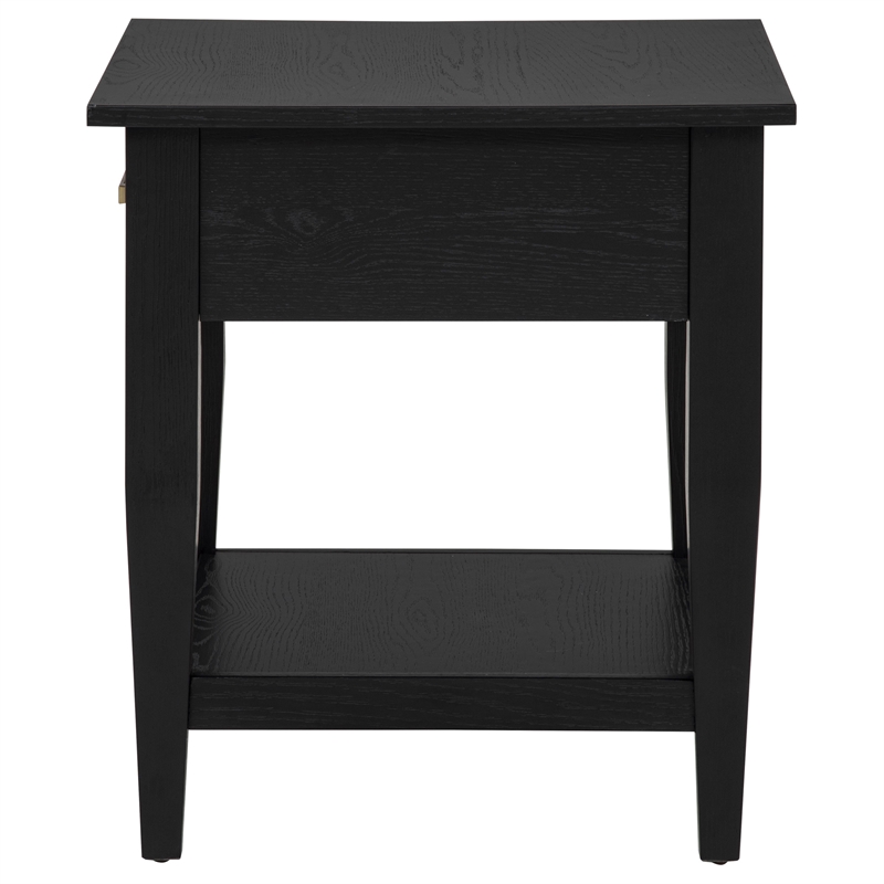 Coaster Lindenton Rectangular Wood Occasional Side End Table in Black