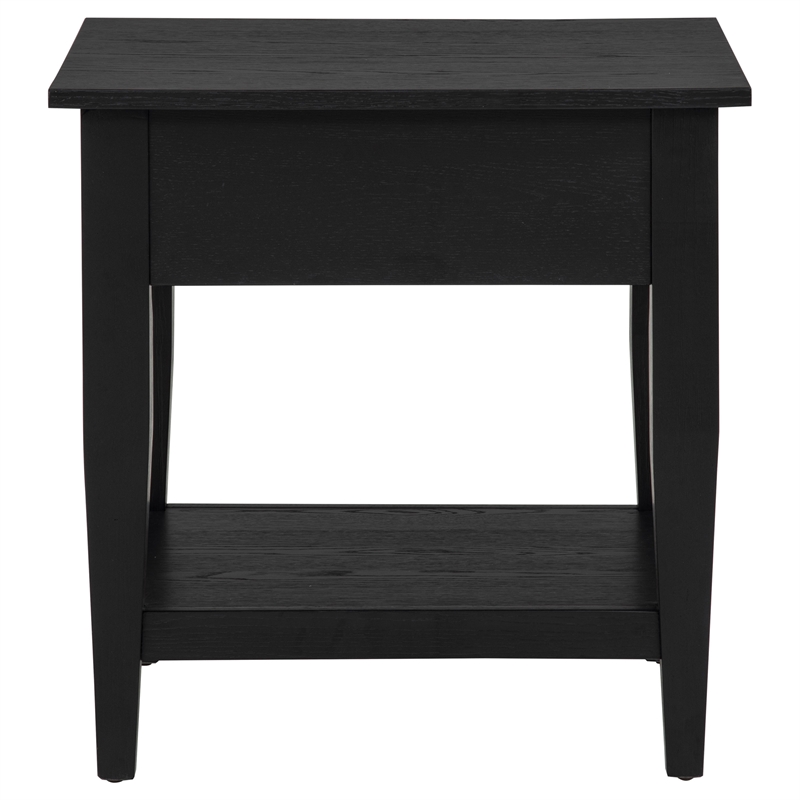 Coaster Lindenton Rectangular Wood Occasional Side End Table in Black