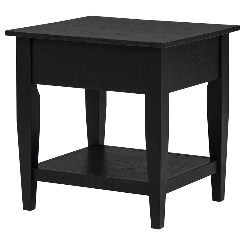 Coaster Lindenton Rectangular Wood Occasional Side End Table in Black