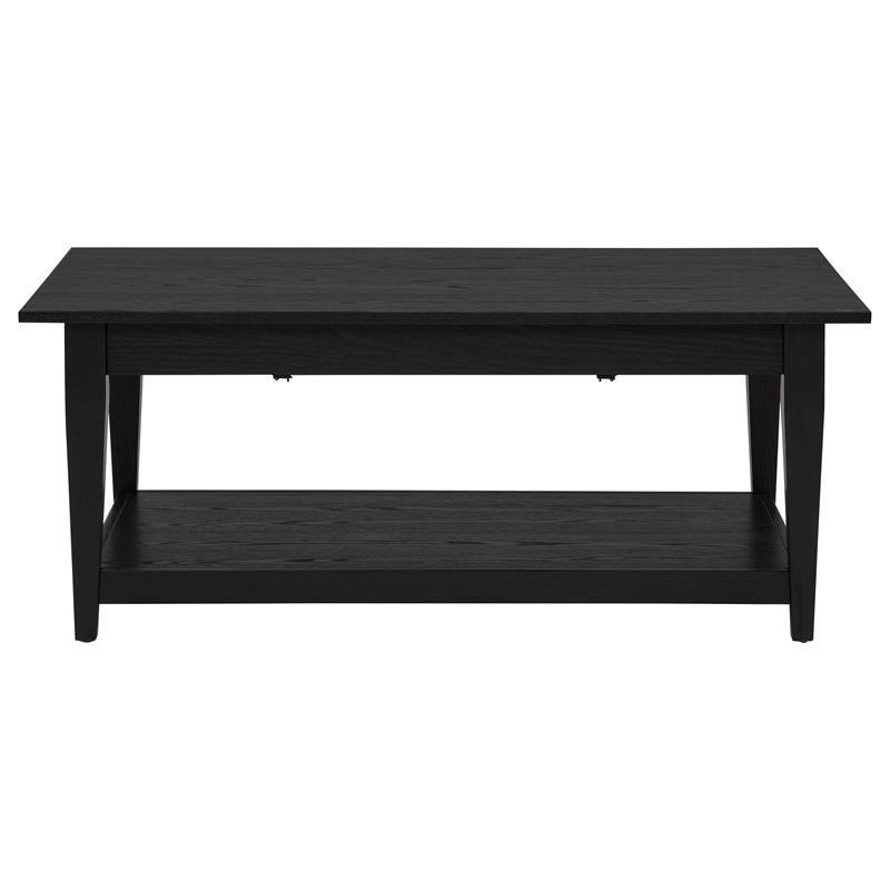 Coaster Lindenton Rectangular Wood Occasional Cocktail Coffee Table in Black