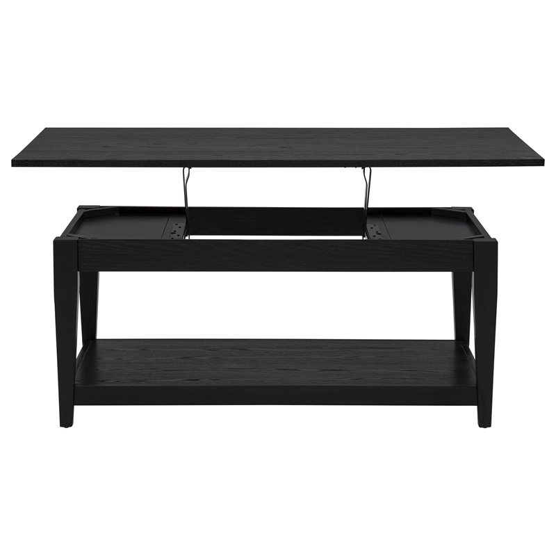 Coaster Lindenton Rectangular Wood Occasional Cocktail Coffee Table in Black