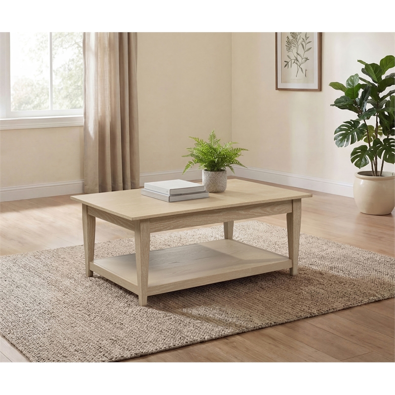 Coaster Lindenton Rectangular Wood Occasional Cocktail Coffee Table in Blonde