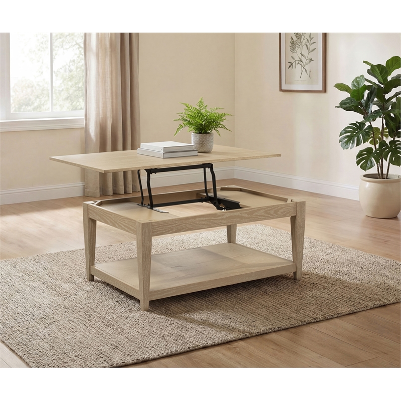 Coaster Lindenton Rectangular Wood Occasional Cocktail Coffee Table in Blonde