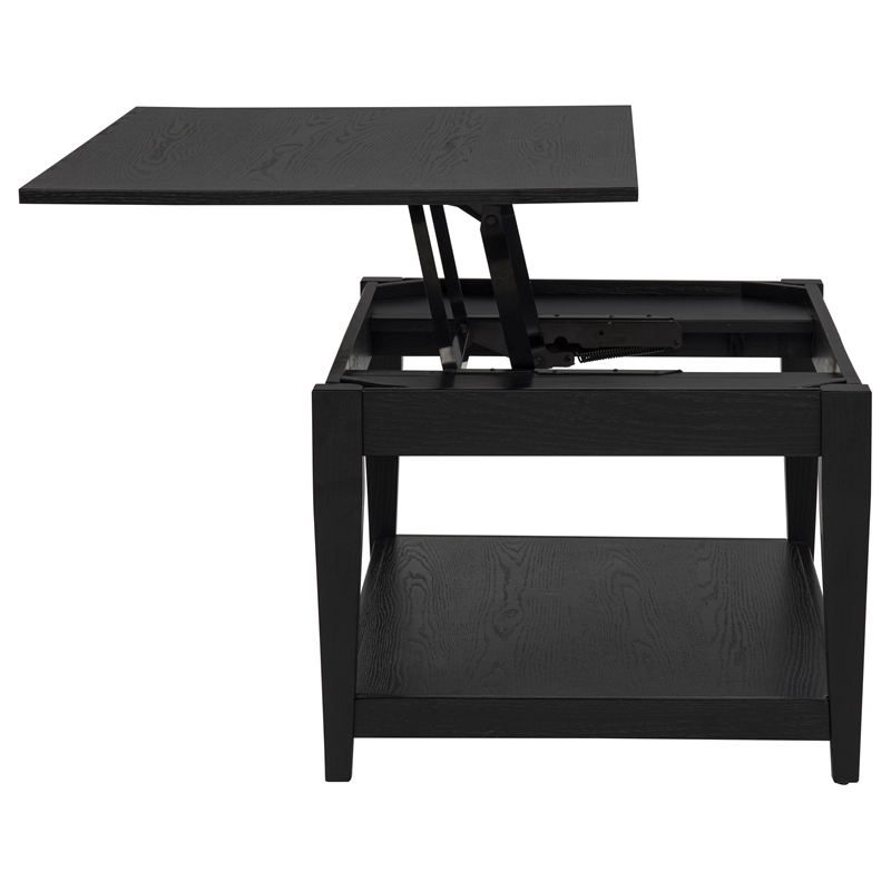 Coaster Lindenton 2-Piece Wood Lift-Top Coffee Table Set in Black