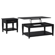 Coaster Lindenton 2-Piece Wood Lift-Top Coffee Table Set in Black
