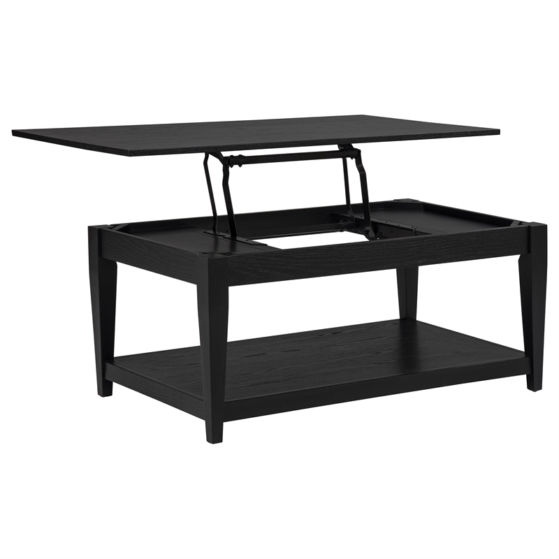 Coaster Lindenton 2-Piece Wood Lift-Top Coffee Table Set in Black
