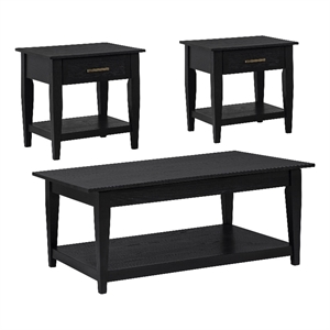 Coaster Lindenton 3-Piece Wood Lift-Top Coffee Table Set in Black