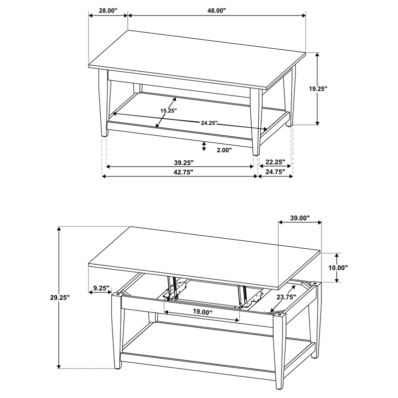 Coaster Lindenton 3-Piece Wood Lift-Top Coffee Table Set in Blonde