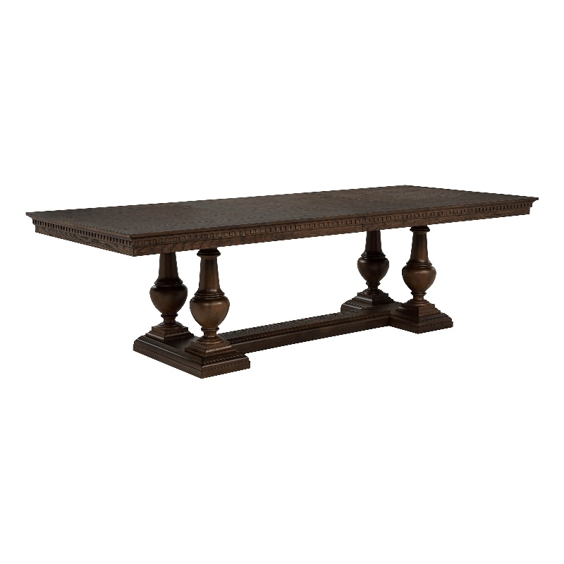 Coaster Ridgewell Rectangular Trestle Traditional Wood Dining Table in Dark Oak