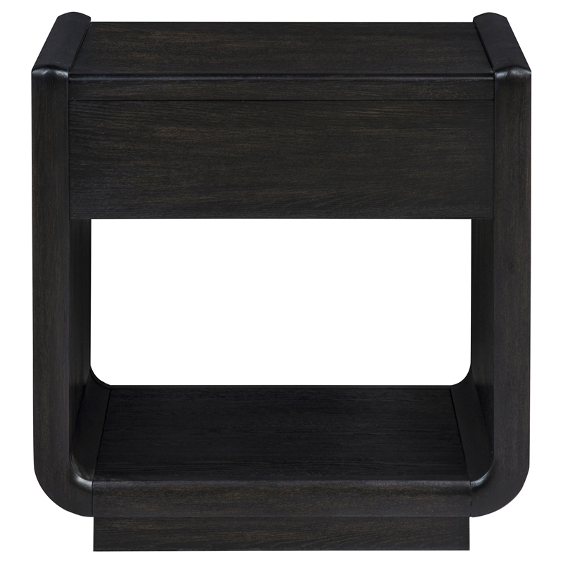 Coaster Leandro Rectangular Wood Occasional Side End Table in Burnished Black