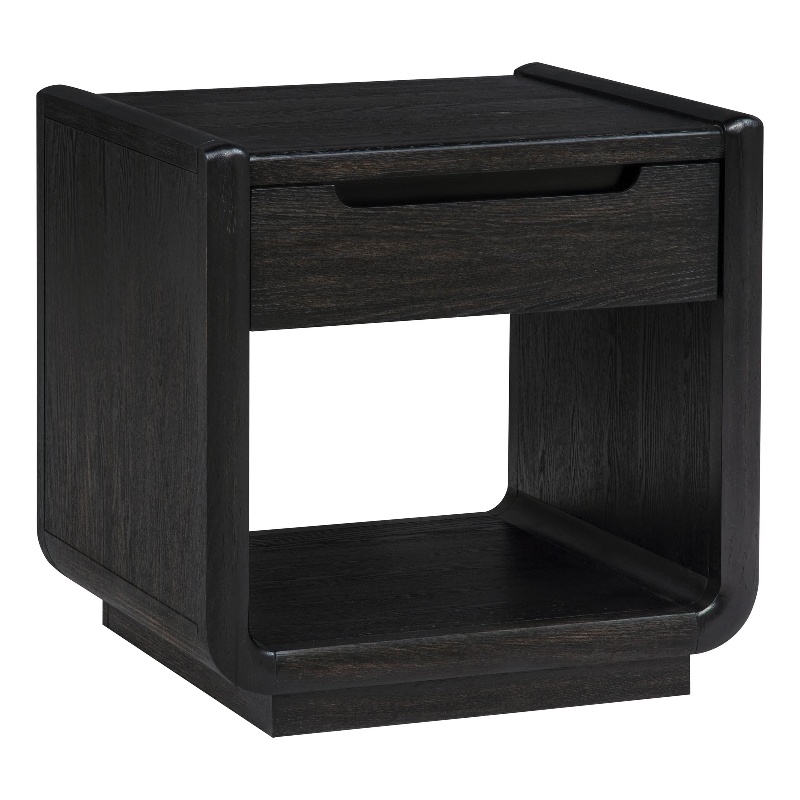 Coaster Leandro Rectangular Wood Occasional Side End Table in Burnished Black