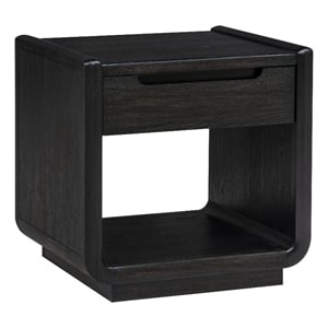 Coaster Leandro Rectangular Wood Occasional Side End Table in Burnished Black