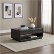 Coaster Leandro Rectangular Wood Cocktail Coffee Table in Burnished Black