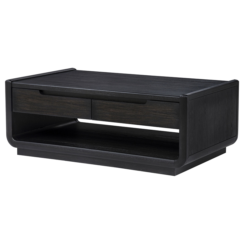 Coaster Leandro Rectangular Wood Cocktail Coffee Table in Burnished Black