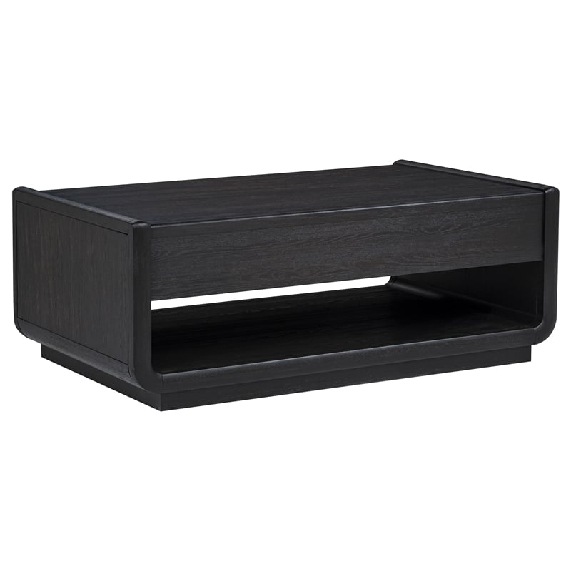 Coaster Leandro Rectangular Wood Cocktail Coffee Table in Burnished Black