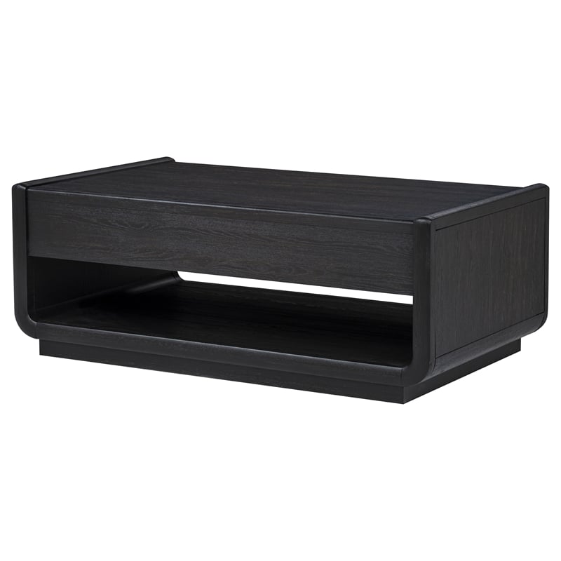 Coaster Leandro Rectangular Wood Cocktail Coffee Table in Burnished Black