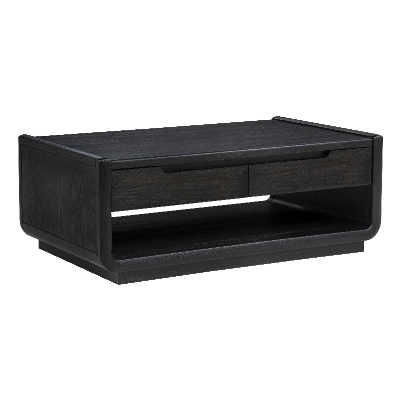Coaster Leandro Rectangular Wood Cocktail Coffee Table in Burnished Black