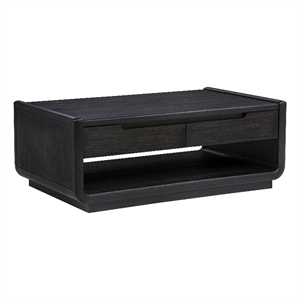Coaster Leandro Rectangular Wood Cocktail Coffee Table in Burnished Black