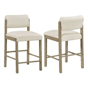 Coaster Kehoe 25&quot Upholstered Wood Counter Chair in Cream/Natural Oak
