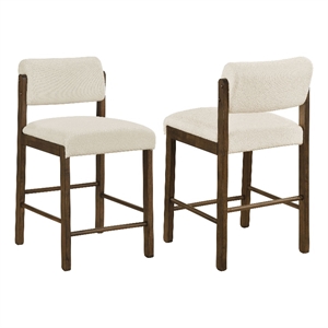 Coaster Kehoe 25&quot Upholstered Wood Counter Chair in Cream/Walnut