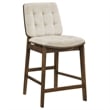 Coaster Decker 7-Piece Wood and Velvet Counter Dining Set in Cream/Walnut
