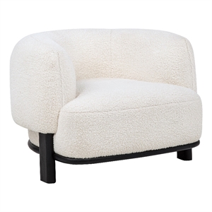 Coaster Lawler Fabric Upholstered Barrel Back Accent Chair in Ivory/Black