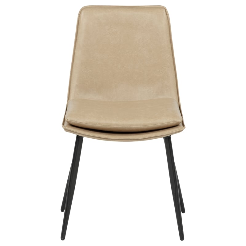 Coaster Ortega 19.75'' Faux Leather Dining Side Chair in Tan/Black