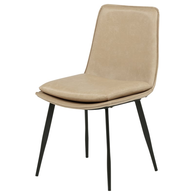Coaster Ortega 19.75'' Faux Leather Dining Side Chair in Tan/Black