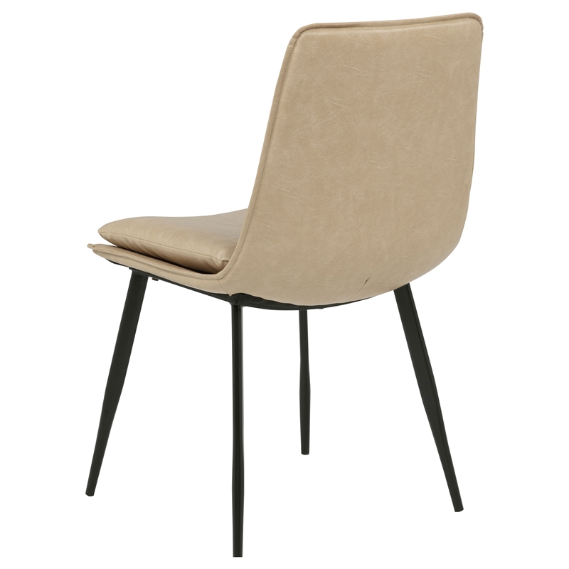 Coaster Ortega 19.75'' Faux Leather Dining Side Chair in Tan/Black