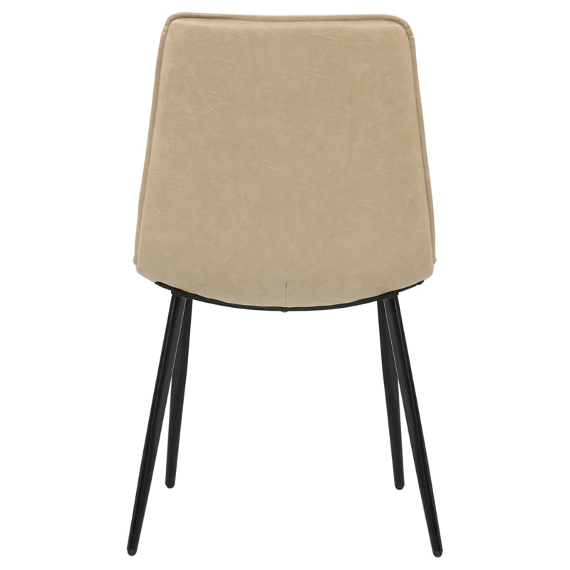 Coaster Ortega 19.75'' Faux Leather Dining Side Chair in Tan/Black
