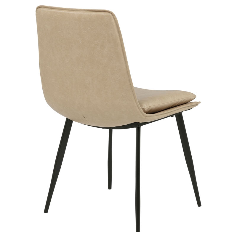 Coaster Ortega 19.75'' Faux Leather Dining Side Chair in Tan/Black