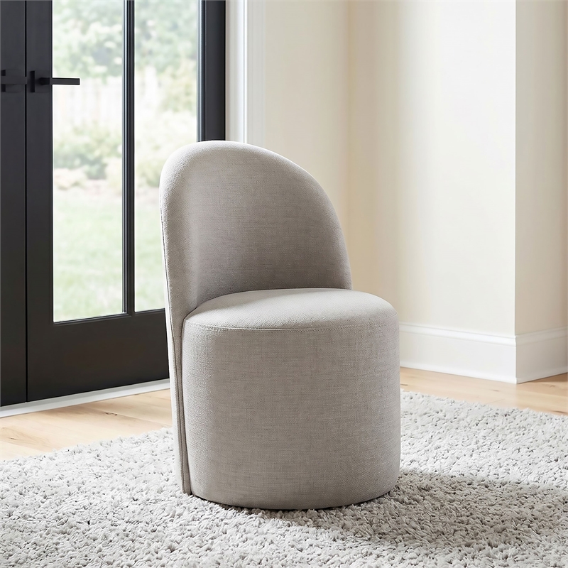 Coaster Aubrey 19.75'' Fabric Barrel Dining Side Chair in Beige
