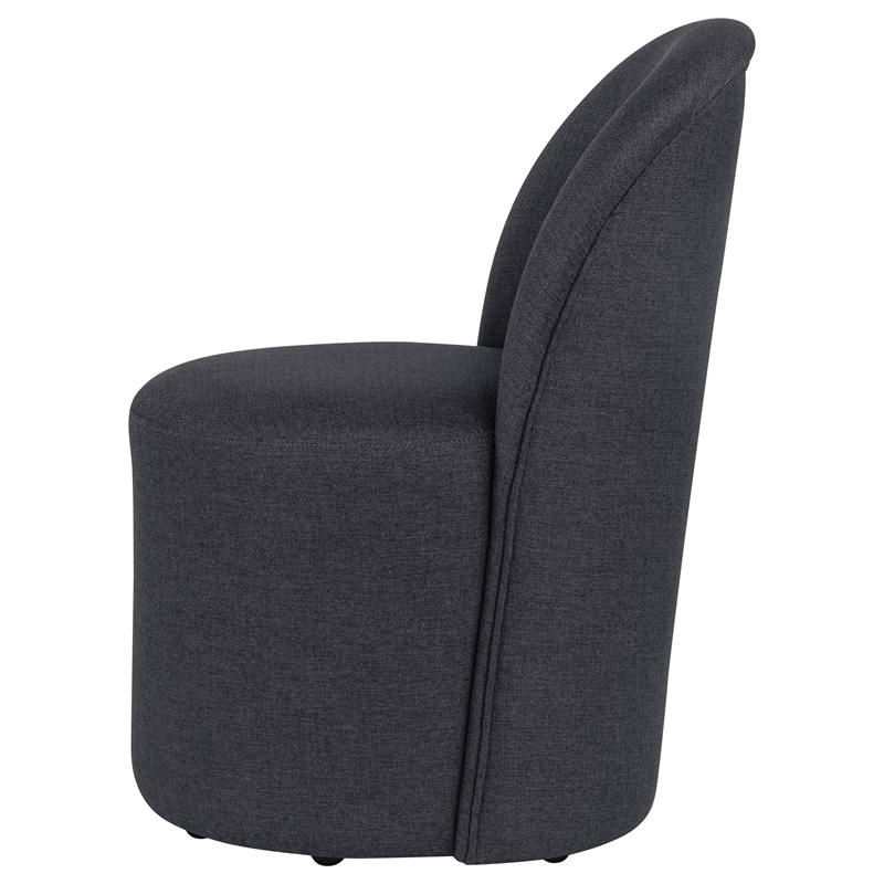 Coaster Aubrey 19.75'' Fabric Barrel Dining Side Chair in Charcoal
