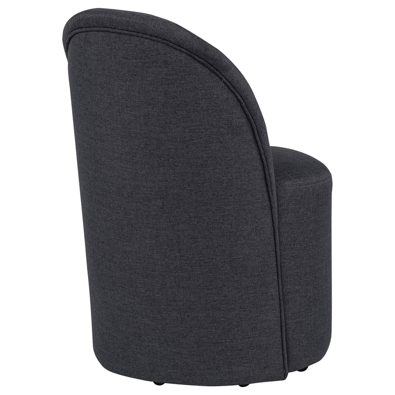 Coaster Aubrey 19.75'' Fabric Barrel Dining Side Chair in Charcoal