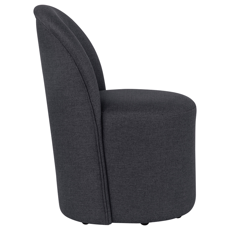 Coaster Aubrey 19.75'' Fabric Barrel Dining Side Chair in Charcoal