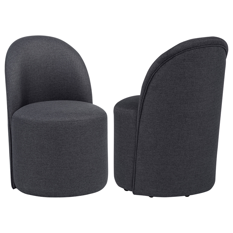 Coaster Aubrey 19.75'' Fabric Barrel Dining Side Chair in Charcoal