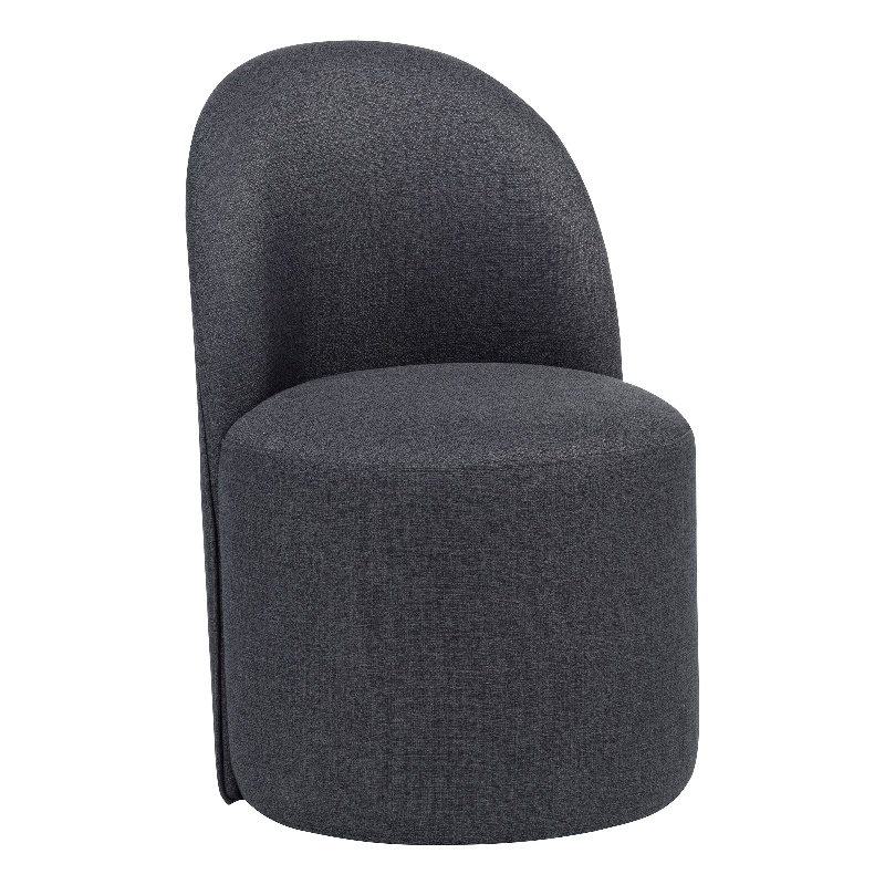 Coaster Aubrey 19.75'' Fabric Barrel Dining Side Chair in Charcoal