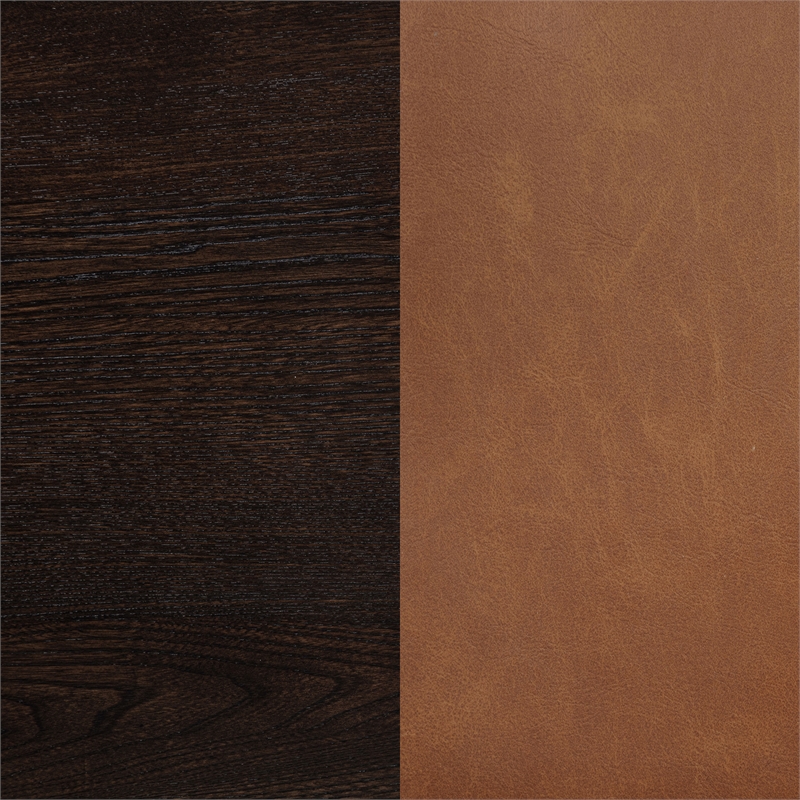 Coaster Tegan 19.25'' Faux Leather and Wood Dining Side Chair in Cognac Brown