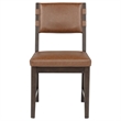 Coaster Tegan 19.25'' Faux Leather and Wood Dining Side Chair in Cognac Brown