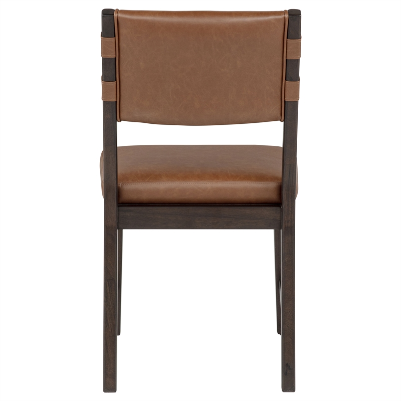 Coaster Tegan 19.25'' Faux Leather and Wood Dining Side Chair in Cognac Brown