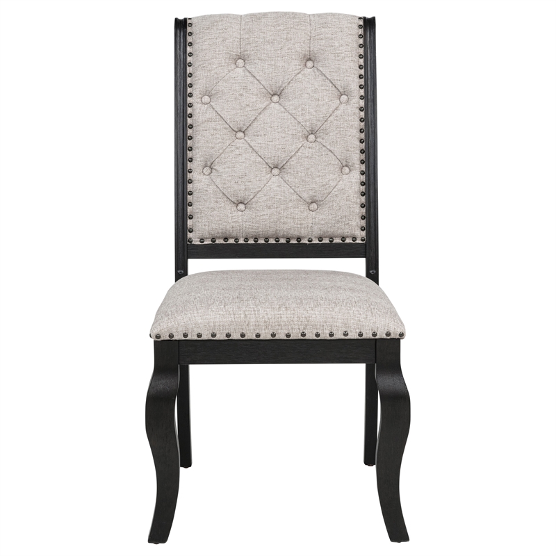 Coaster Phelps 19.5'' Fabric Dining Side Chair in Tan/Distressed Noir