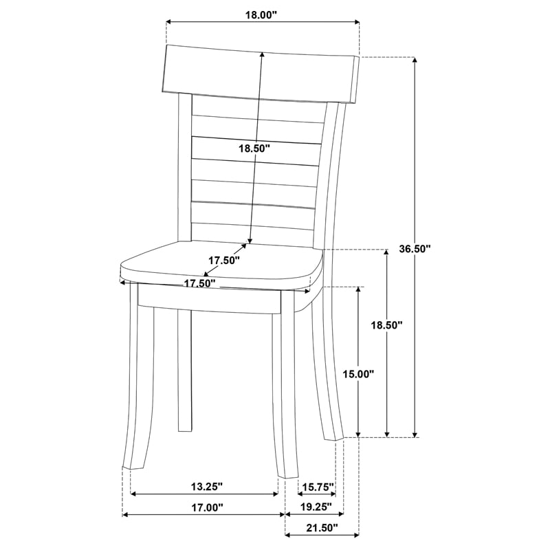 Coaster Orrison 18.5'' Ladder Back Wood Dining Side Chair in Linen Beige