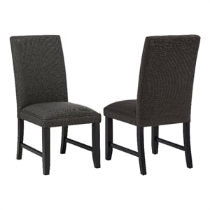 Coaster Berning 19'' Fabric Upholstered Parson Side Chair in Charcoal