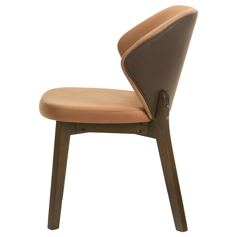 Coaster Randolph 19'' Microfiber Dining Side Chair in Butterscotch/Red Brown
